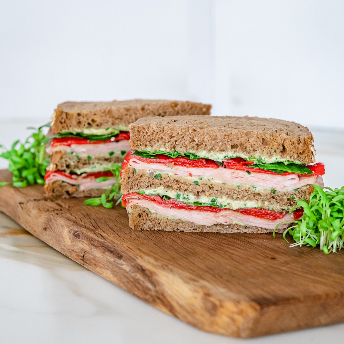 Mortadella Club Sandwich